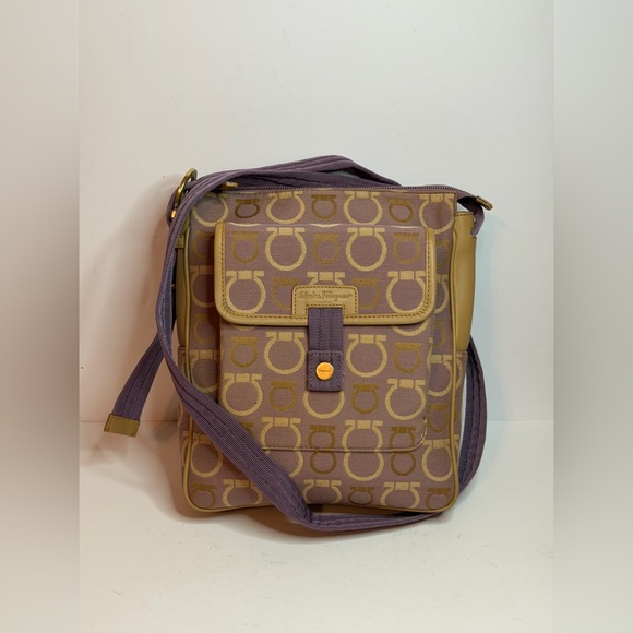 Salvatore Ferragamo Handbags - Salvatore Ferragamo Ferra Camera Gancini Canvas Crossbody Bag